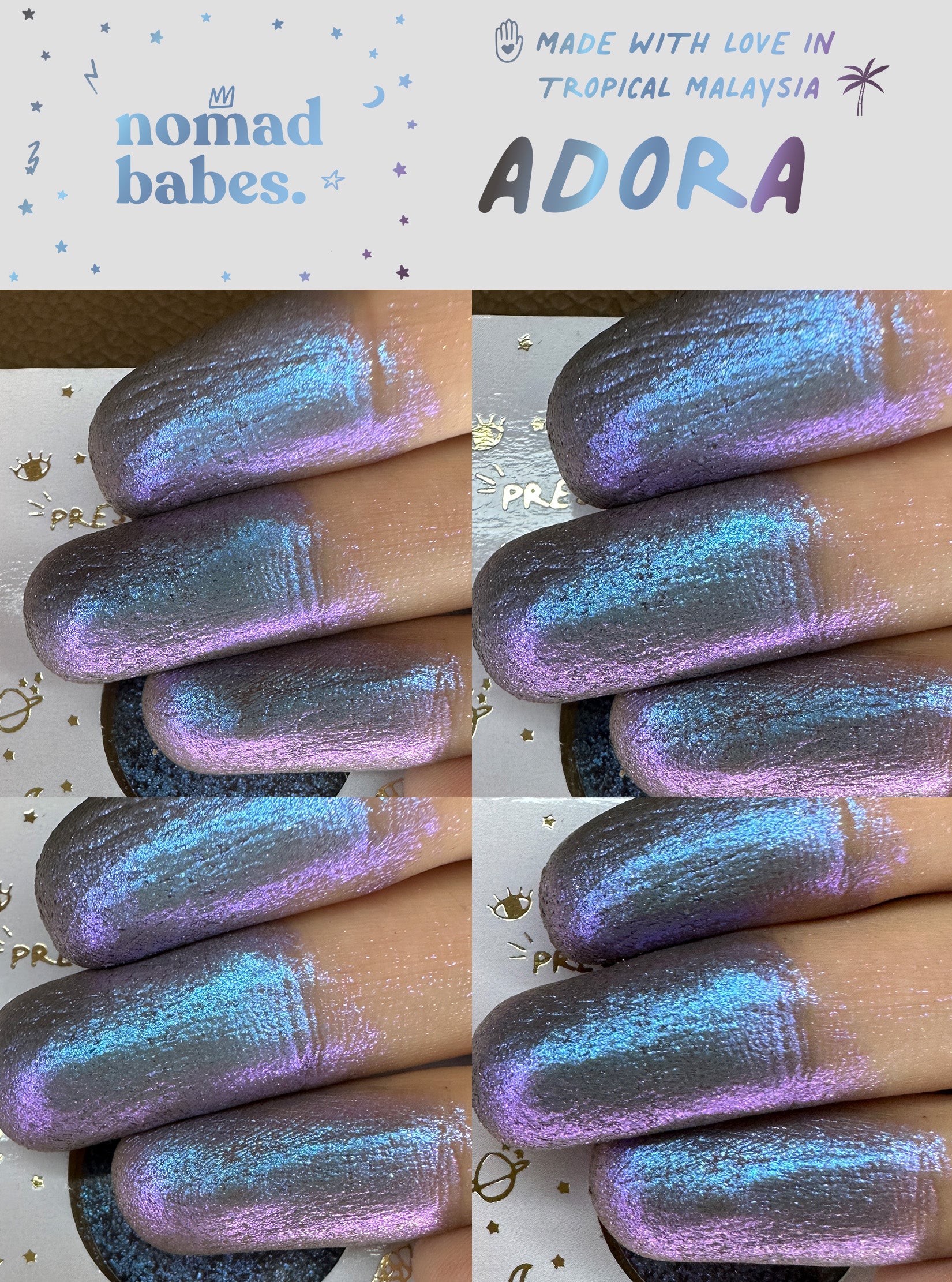 Adora Series 1.09 Duo chrome Eyeshadow Makeup Chameleon Nomad Babes