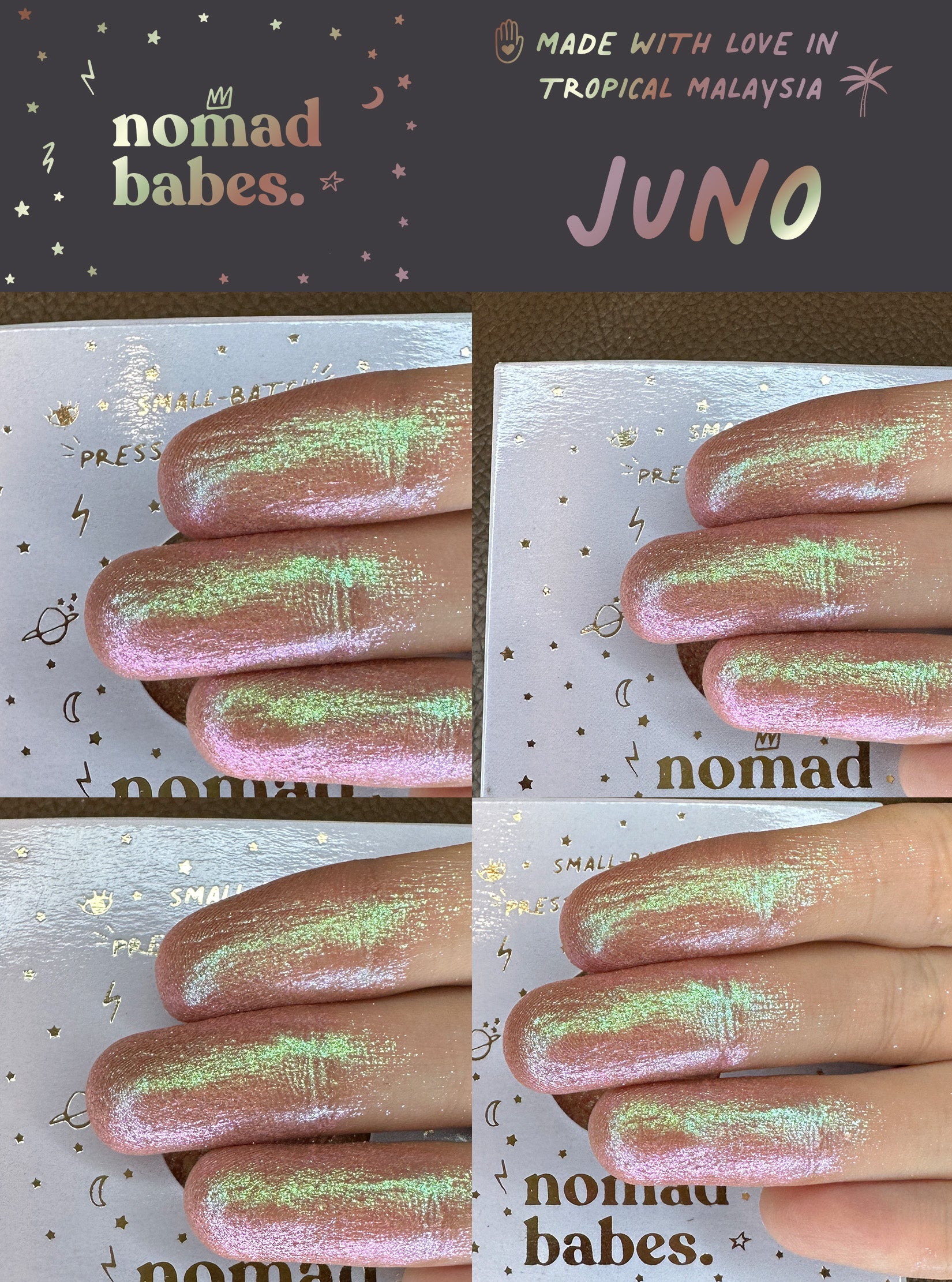 Juno Series 1.20 Duo chrome Eyeshadow Makeup Chameleon Nomad Babes