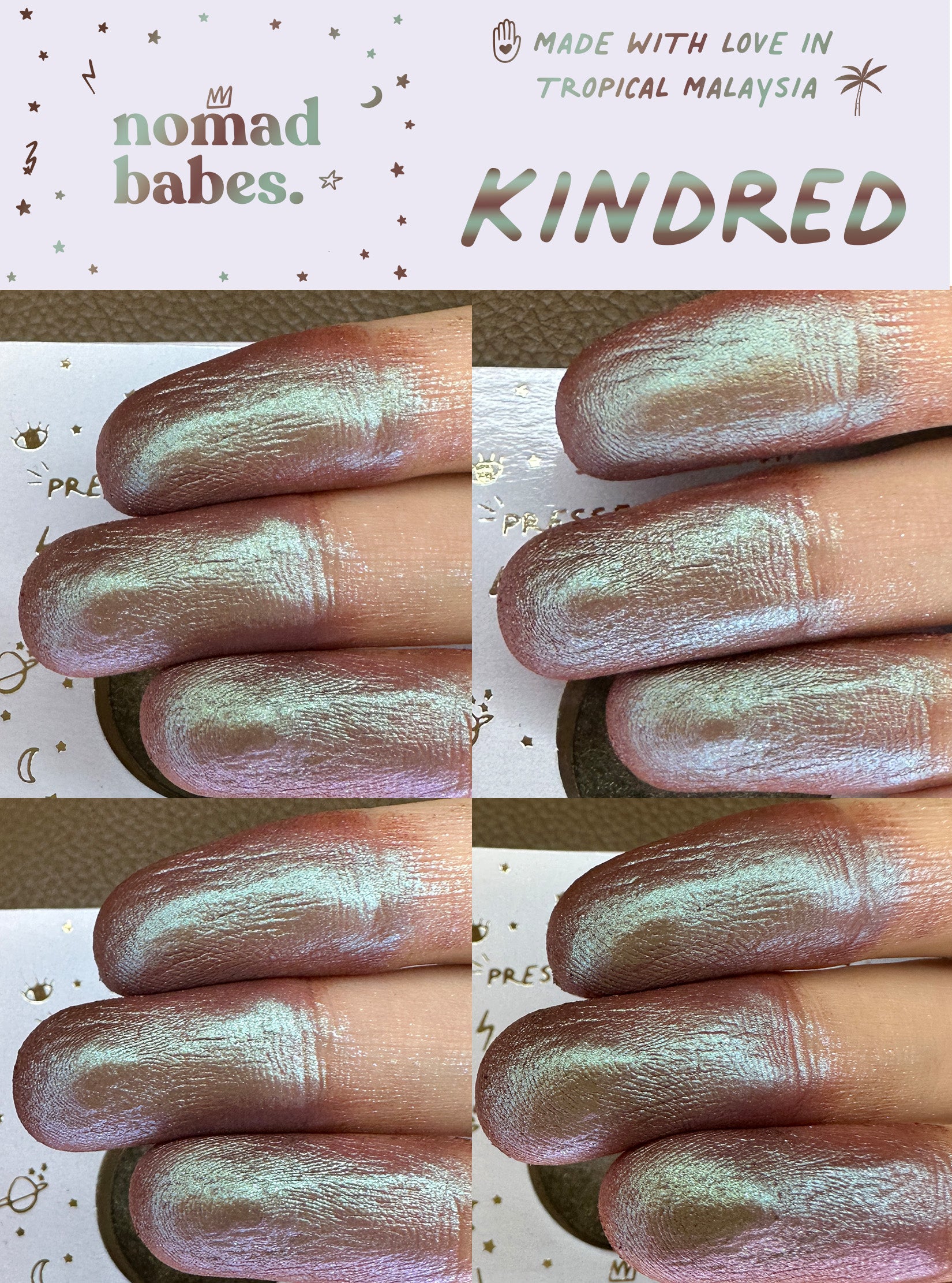 Kindred Series 1.11 Duo chrome Eyeshadow makeup Chameleon Nomad Babes